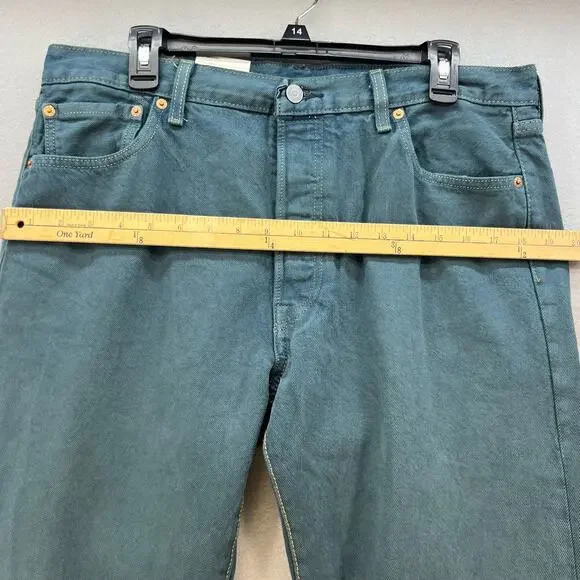 NWT Levi's 501 Big E Men's 36x36 Forest Green Button Fly Straight Minimalist
